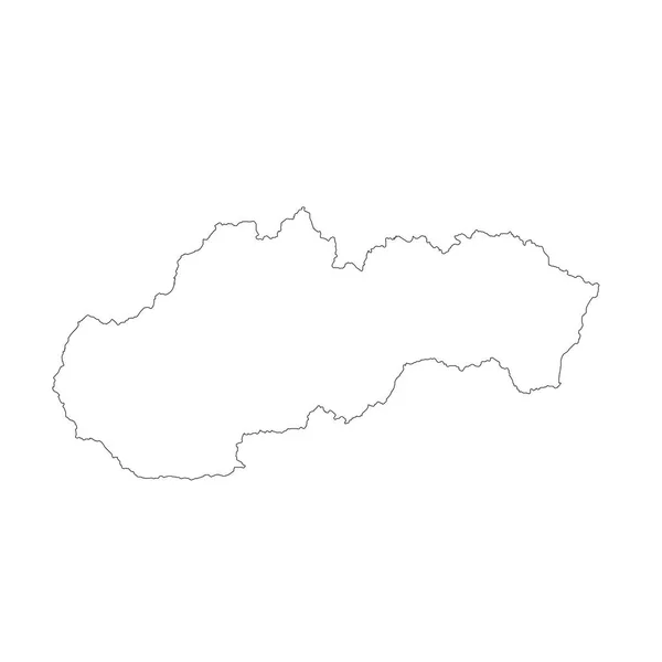 Карта Словаччини Ізольована Ілюстрація Чорний Білому Фоні — стокове фото