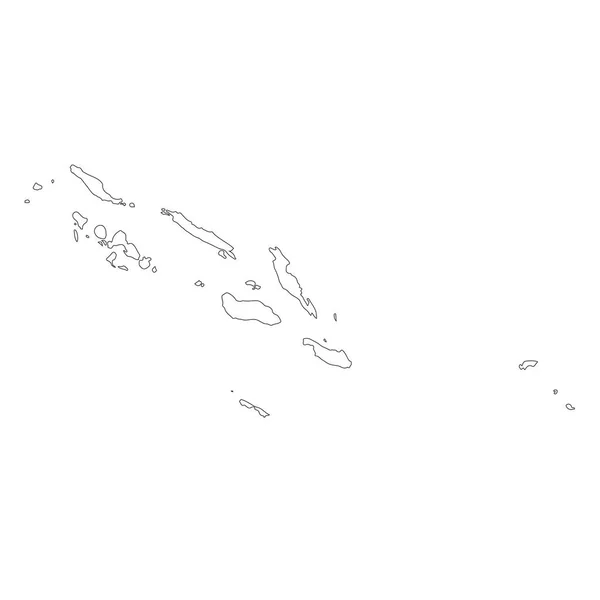 Mapa Ilhas Salomão Ilustração Isolada Preto Fundo Branco — Fotografia de Stock