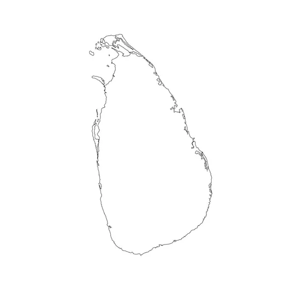 Harita Sri Lanka Zole Llüstrasyon Beyaz Arka Plan Üzerinde Siyah — Stok fotoğraf