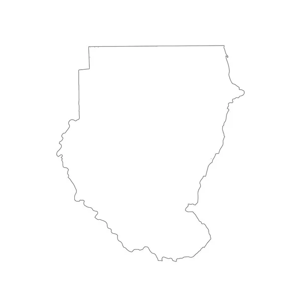 Karte Südsudan Einzelne Illustrationen Schwarz Auf Weißem Hintergrund — Stockfoto