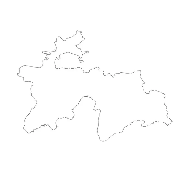 Mapa Tajiquistão Ilustração Isolada Preto Fundo Branco — Fotografia de Stock