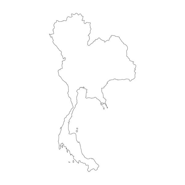 Mapa Tailândia Ilustração Isolada Preto Fundo Branco — Fotografia de Stock