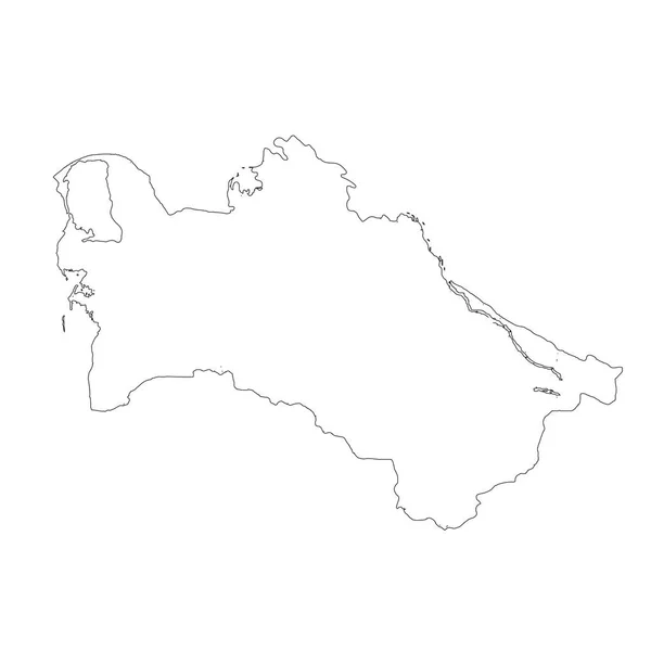 Mapa Turquemenistão Ilustração Isolada Preto Fundo Branco — Fotografia de Stock