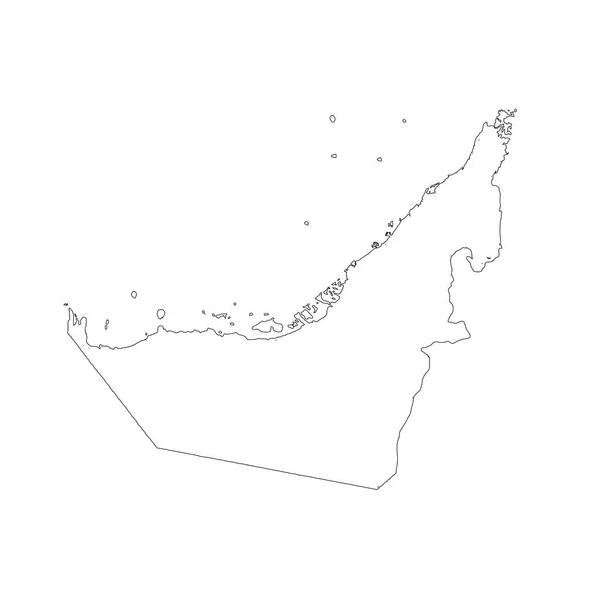 Карта Єднані Арабські Емірати Ізольована Ілюстрація Чорний Білому Фоні — стокове фото