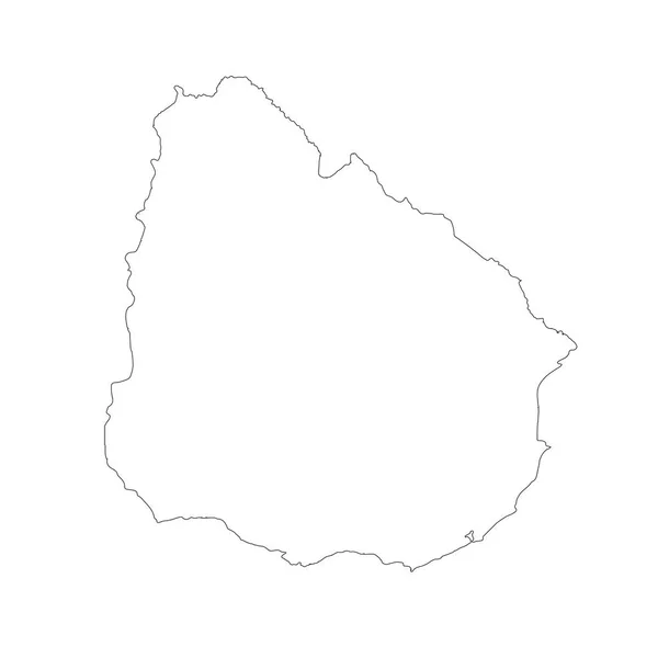 Χάρτη Της Ουρουγουάης Απομονωμένη Απεικόνιση Μαύρο Λευκό Φόντο — Φωτογραφία Αρχείου