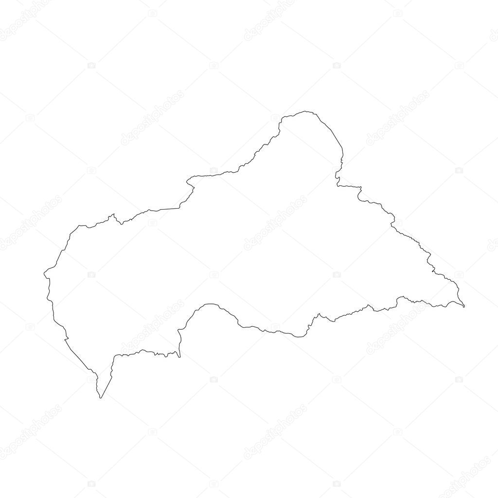 map Central African Republic. Isolated Illustration. Black on White background.