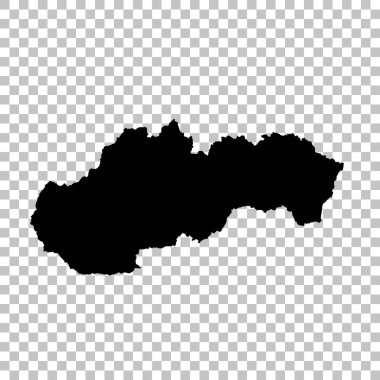 harita Slovakya. İzole İllüstrasyon. Beyaz arka plan üzerinde siyah.