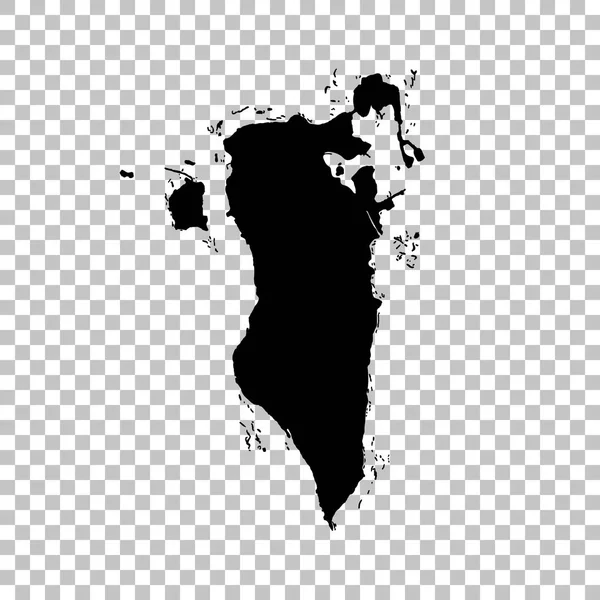 地図バーレーン 分離されたイラスト 白い背景に黒 — ストック写真