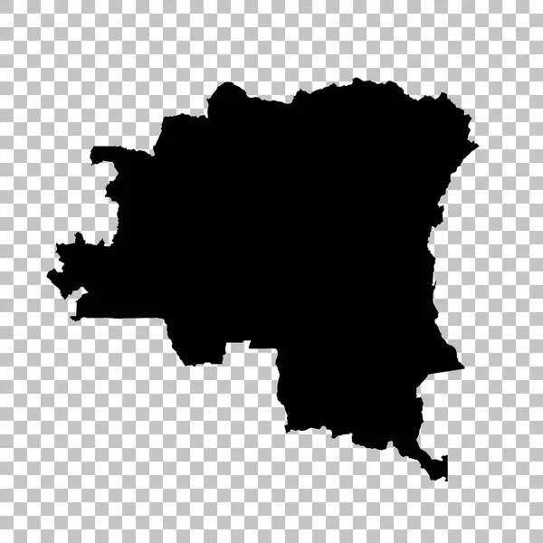 Mappa Repubblica Democratica Del Congo Illustrazione Isolata Nero Sfondo Bianco — Foto Stock