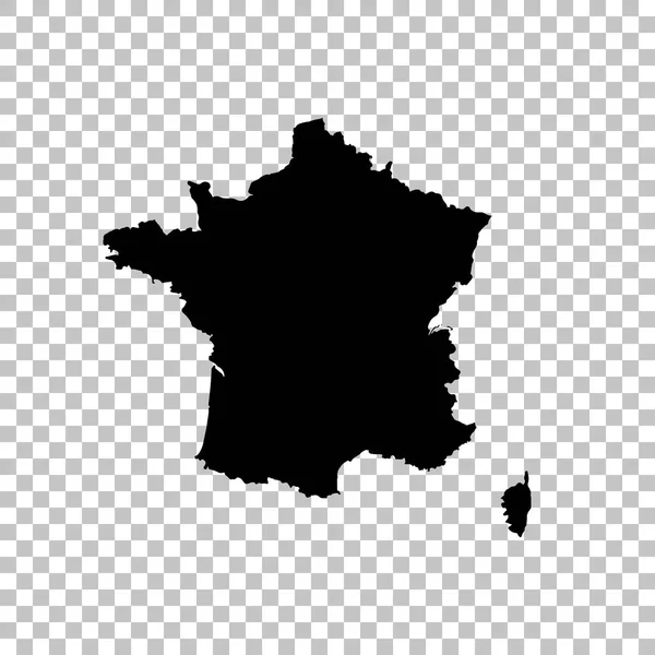 Mapu Francie Izolovaný Obrázek Černá Bílém Pozadí — Stock fotografie