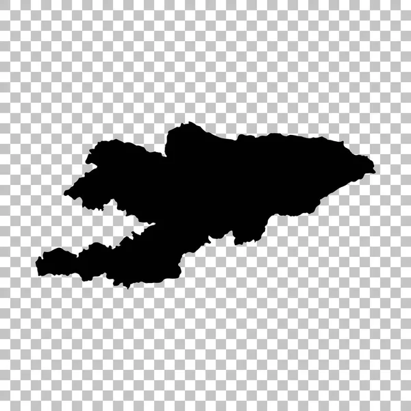 地図キルギス 分離されたイラスト 白い背景に黒 — ストック写真