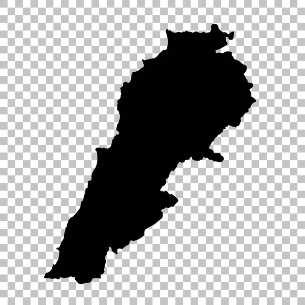 Mapa Líbano Ilustração Isolada Preto Fundo Branco — Fotografia de Stock