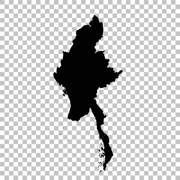 Map Myanmar Isolated Illustration Black White Background — Stock Photo, Image