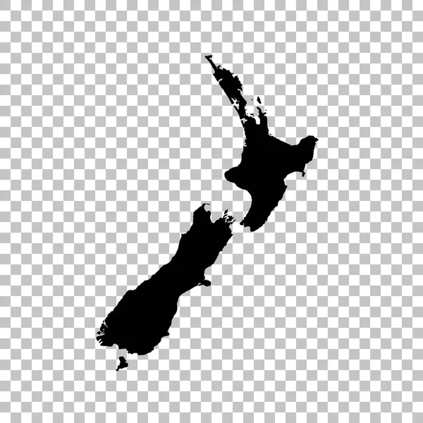 Карта Новая Зеландия Изолированная Иллюстрация Черный Белом Фоне — стоковое фото