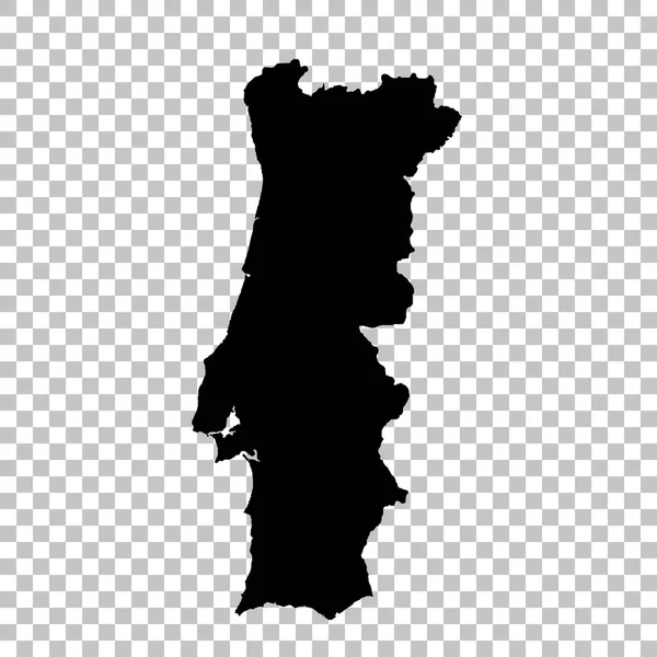 Карта Португалии Изолированная Иллюстрация Черный Белом Фоне — стоковое фото