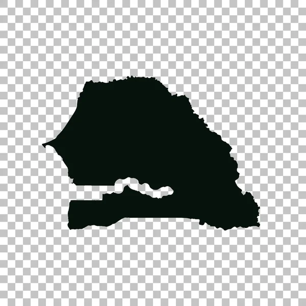 Mappa Senegal Illustrazione Isolata Nero Sfondo Bianco — Foto Stock