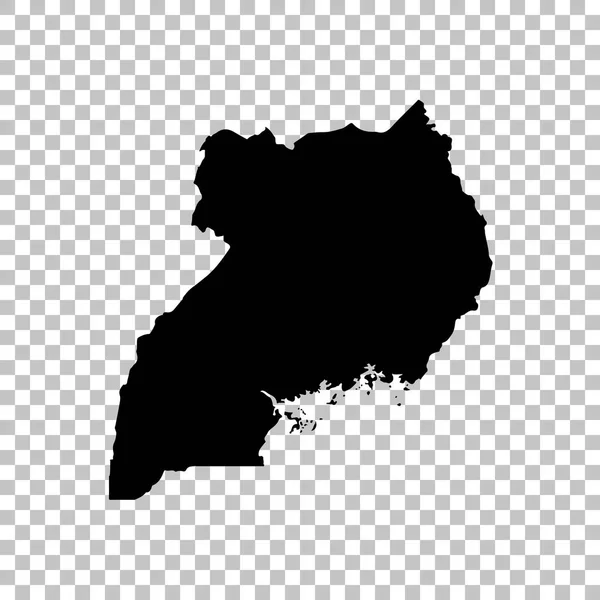 Χάρτη Της Ουγκάντα Απομονωμένη Απεικόνιση Μαύρο Λευκό Φόντο — Φωτογραφία Αρχείου
