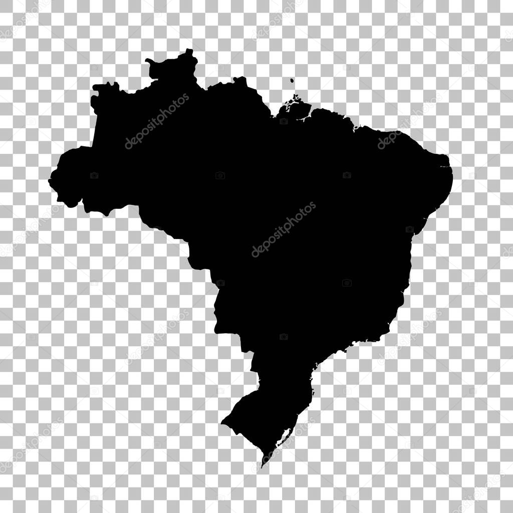 map Brazil. Isolated Illustration. Black on White background.