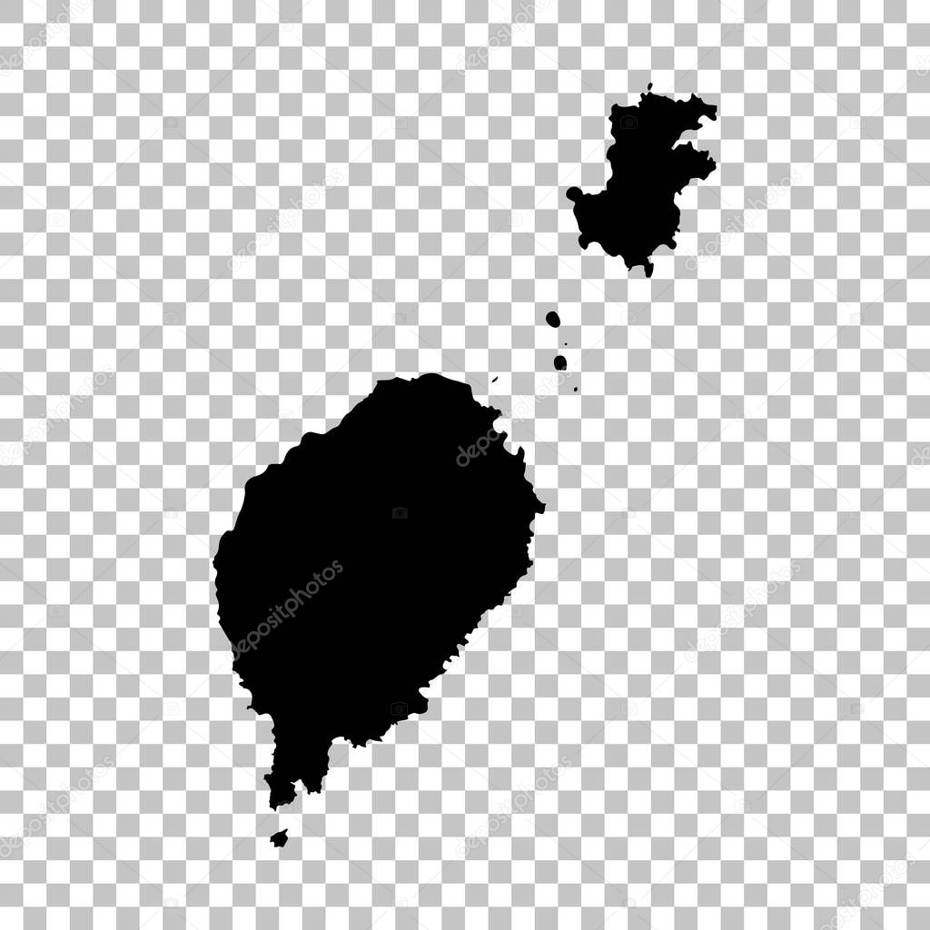 map Sao Tome and Principe. Isolated Illustration. Black on White background.