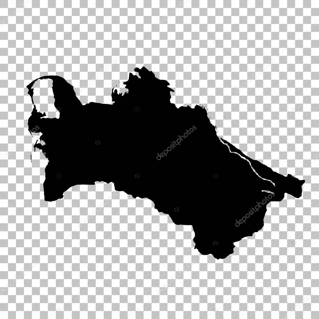 map Turkmenistan. Isolated Illustration. Black on White background.