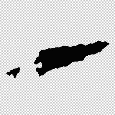 Doğu Timor haritası. İzole İllüstrasyon. Beyaz arka plan üzerinde siyah.