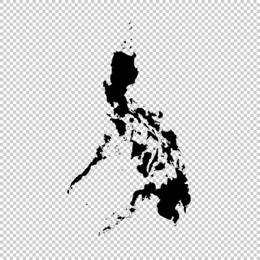 map Philippines. Isolated Illustration. Black on White background. clipart