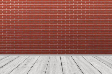 Eski ahşap zemin ile eski tuğla duvar. Eski oda arka plan.
