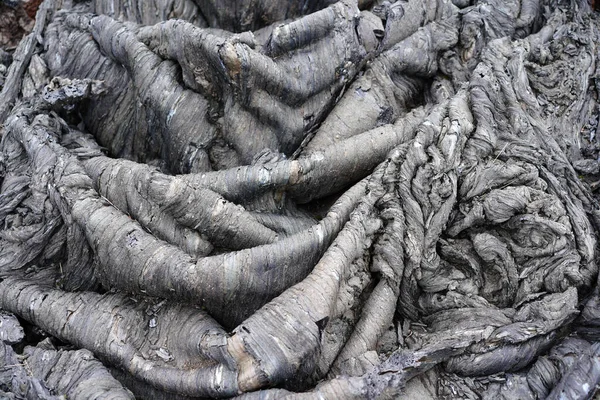 Glad Golvend Oppervlak Van Zwarte Bevroren Lava Bevroren Lava Gerimpeld — Stockfoto