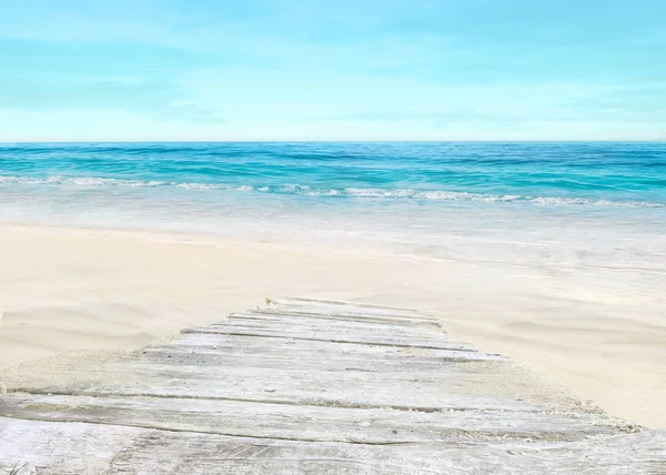 Camino Madera Playa — Foto de Stock