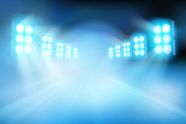 Boş sahne gösterisi sırasında. Vektör çizim.