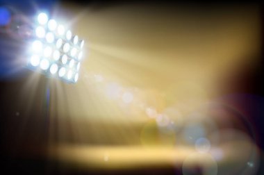 Stage in the stadium illuminated by floodlights. Abstract vector illustration. clipart