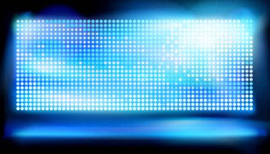 Büyük led projeksiyon perdesi. Vektör çizim.