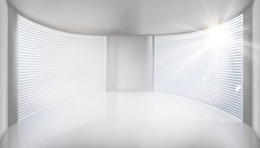 Büyük pencere ile boş iç. Vektör çizim.