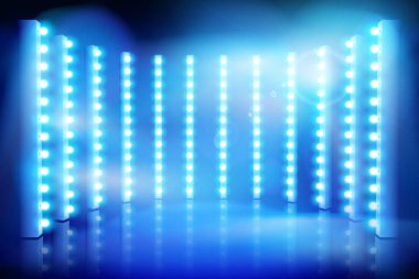 Sahne Alanı'nda göster. Sahne ışığı. Vektör çizim.