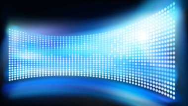 Büyük led projeksiyon perdesi. Vektör çizim.