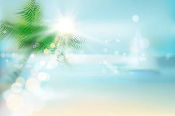 Vista Abstracta Una Playa Tropical Ilustración Vectorial — Vector de stock