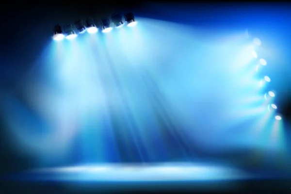 表演中的空舞台 由泛光灯照亮的展览场所 抽象向量例证 — 图库矢量图片