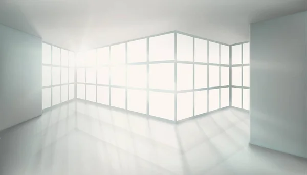 Salle Bureau Éclairée Avec Des Rayons Soleil Illustration Vectorielle — Image vectorielle