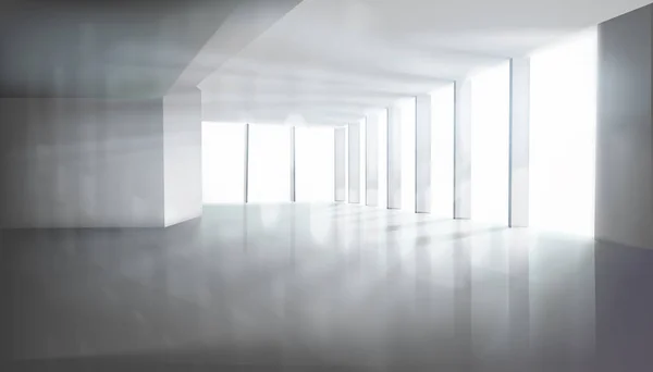 Chambre Vide Avec Grande Fenêtre Rayons Lumière Tombant Intérieur Illustration — Image vectorielle