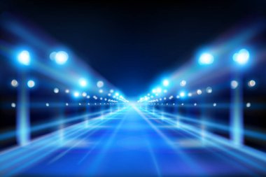 Işıklı Sokağı. Gece şehir. Vektör çizim.