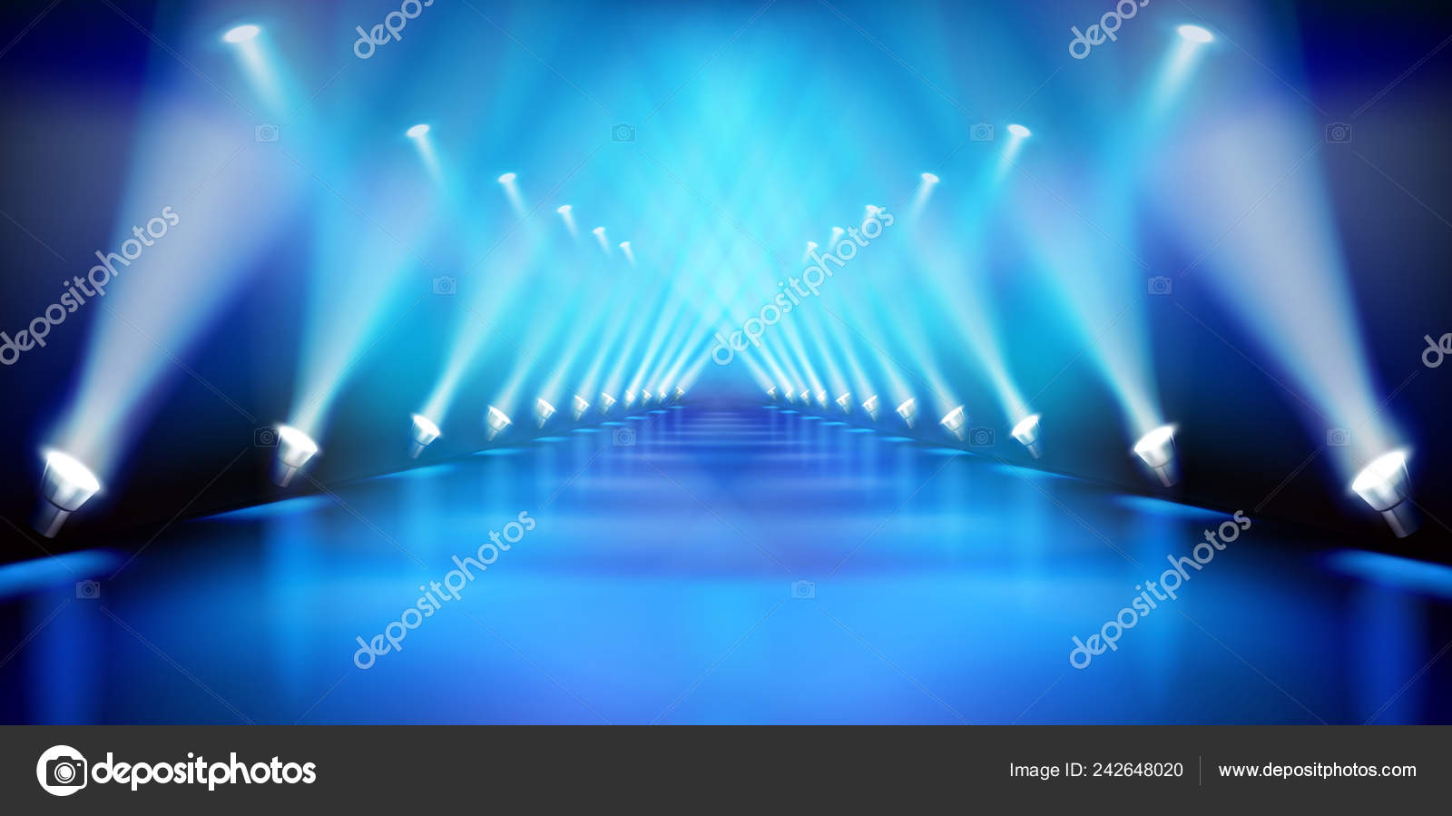Stage Podium Show Blue Background Fashion Runway Vector Illustration Stock  Vector Image by ©silvae #242648020