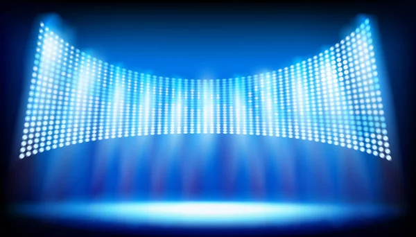 体育场上的照明舞台 大投影屏幕 向量例证 — 图库矢量图片