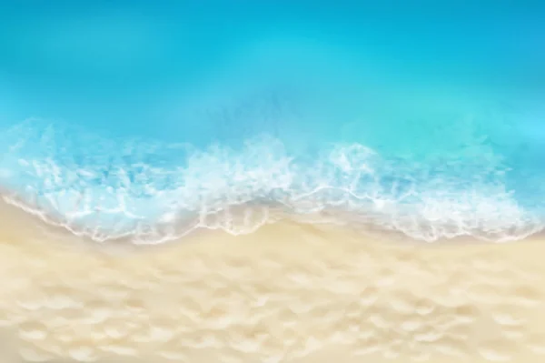 Морские волны на песчаном пляже. Векторная иллюстрация . — стоковый вектор