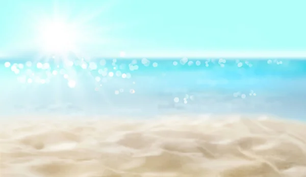 Пустой песчаный пляж. Волны на берегу моря. Векторная иллюстрация . — стоковый вектор