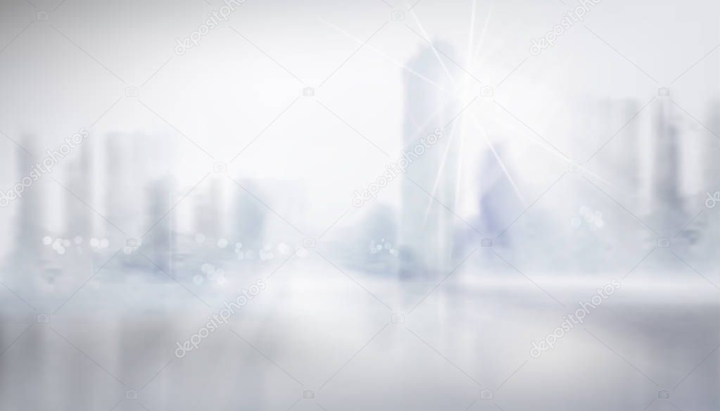 Panoramic view of the city. Vector illustration.