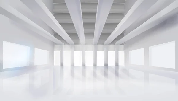 Empty interior in skyscraper. Vector illustration. — Stock Vector