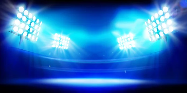 Lights on big stadium. Vector illustration. — Stock Vector