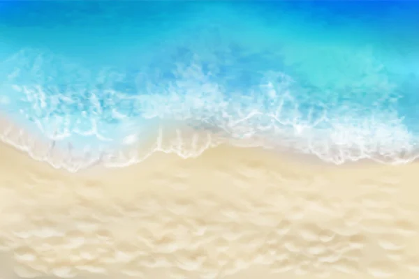 Olas marinas en la playa de arena. Ilustración vectorial . — Vector de stock