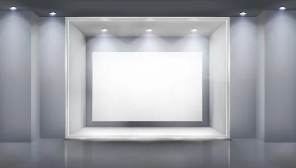 Prázdné Okno Obchodu Velkým Displejem Místo Pro Výstavu Nákupní Centrum — Stockový vektor
