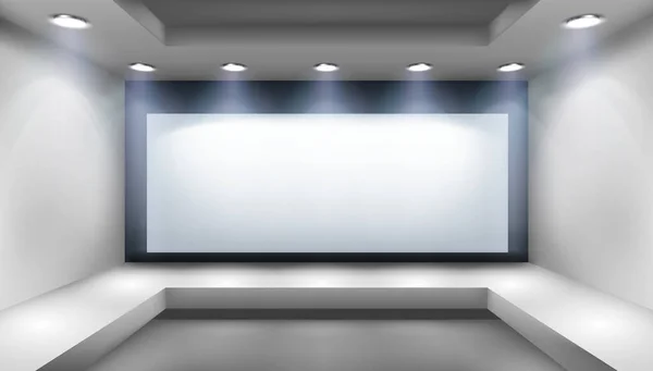 Projection Screen Art Gallery Free Space Advertising Showroom Show Stage — Stock Vector